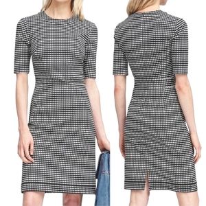 Banana Republic Black and White Checkered Midi Dress